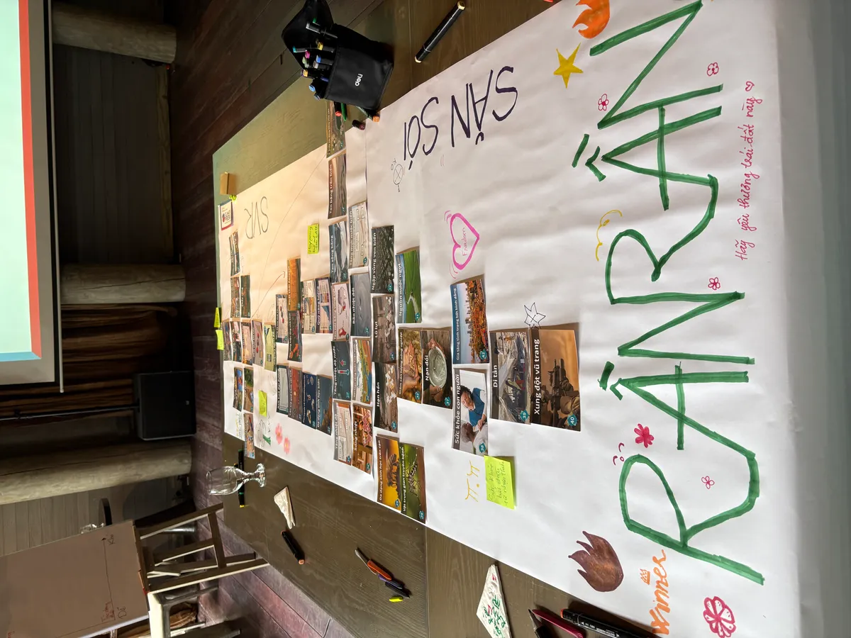 Completed climate fresco with creative illustrations